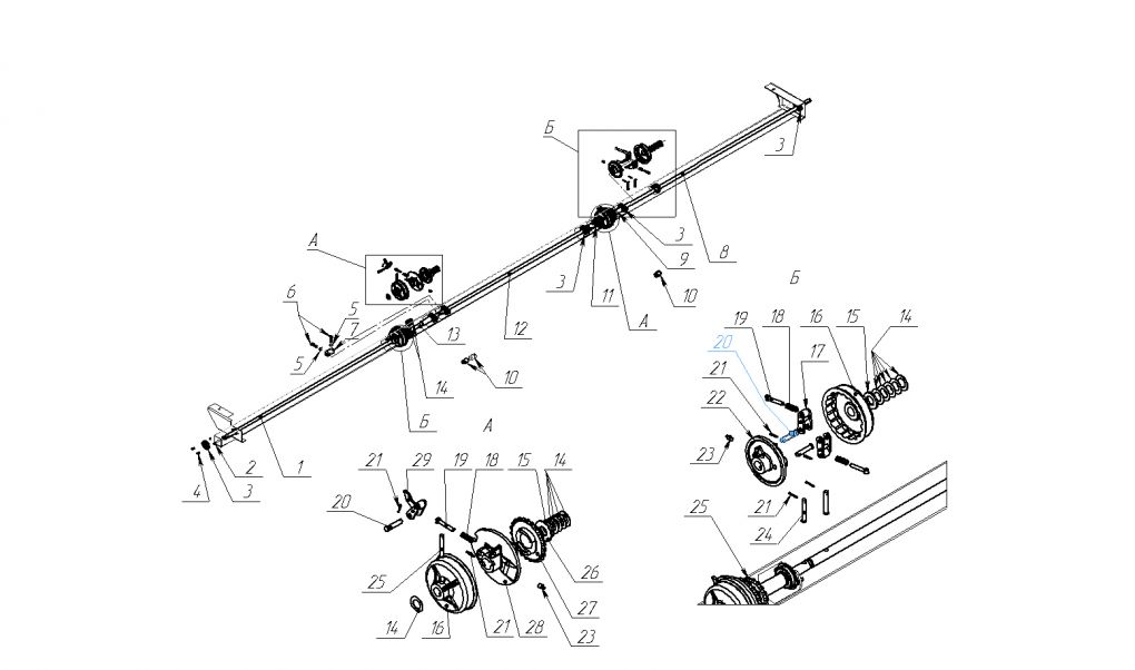 Валы контрпривода сеялки СЗ-5,4;СЗТ-5,4